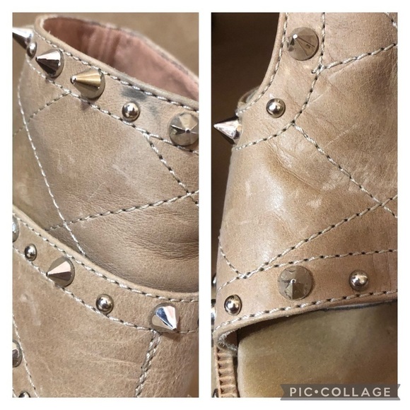 Laurence Dacade Deric Leather Studded Spike Quilted Cutout Block Heel Bootie 8.5 - Picture 9 of 16